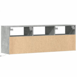 Berkfield Tv Wall Cabinet With Led Lights Concrete Grey 130X31X45 Cm - thumbnail 8