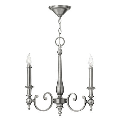 Luminosa Lighting Elstead Yorktown Chandelier 3 Light Antique Nickel Finish, E14