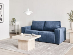 Beliani Electric Recliner Sofa 2 Seater Nukari Fabric Blue - thumbnail 2