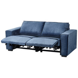 Beliani Electric Recliner Sofa 2 Seater Nukari Fabric Blue - thumbnail 6