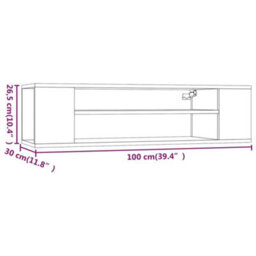 Vidaxl Hanging Tv Cabinet Grey Sonoma 100X30X26.5 Cm Engineered Wood - thumbnail 8