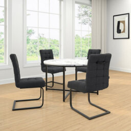 Dorel Dining Chair Set Of 2 In Fabric Black - thumbnail 2