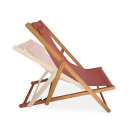Sweeek. Pair Of Eucalyptus Deck Chairs With Headrest Cushions Creus Terracotta 102X56X86 Cm - thumbnail 7