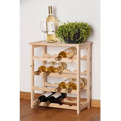 Urbn-Living Easygift 55Cm Height 16 Bottle Wooden Wine Rack Holder Stackable Storage Display Shelf Side Cabinet - image 1