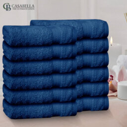 Casabella Premium Quality 12 Royal Face Towels 30X30Cm Highly Absorbent Face Cloth Set, 100% Combed Cotton 650 Gsm - thumbnail 4