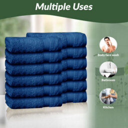 Casabella Premium Quality 12 Royal Face Towels 30X30Cm Highly Absorbent Face Cloth Set, 100% Combed Cotton 650 Gsm - thumbnail 5