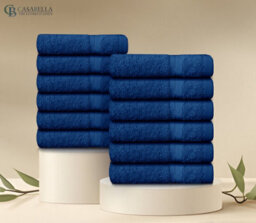 Casabella Premium Quality 12 Royal Face Towels 30X30Cm Highly Absorbent Face Cloth Set, 100% Combed Cotton 650 Gsm - thumbnail 6