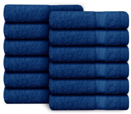 Casabella Premium Quality 12 Royal Face Towels 30X30Cm Highly Absorbent Face Cloth Set, 100% Combed Cotton 650 Gsm