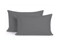 Microfibre Soft Touch Plain Dyed Housewife Pillowcase Pair Dark Grey - thumbnail 2