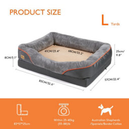Bingopaw Large Orthopedic Dog Bed High-Loft Pet Sofa Cushion Nestling Chaise Bed,83X57X25Cm - thumbnail 2