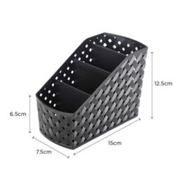 Multi-Compartment Plastic Desk & Drawer Storage Organiser Set 2Pack - Black Small Size - thumbnail 3