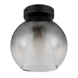 Luminosa Lighting Luminosa Barry Globe Ceiling Light Matt Black Ball Smoke Glass Shade 1X E27 - thumbnail 2
