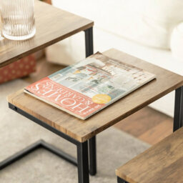 Sobuy Fbt102-F, Set Of 3 Wooden Nesting Tables Coffee Tables Set For Living Room, Natural & Black - thumbnail 5