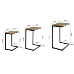 Sobuy Fbt102-F, Set Of 3 Wooden Nesting Tables Coffee Tables Set For Living Room, Natural & Black - thumbnail 3