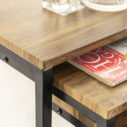 Sobuy Fbt102-F, Set Of 3 Wooden Nesting Tables Coffee Tables Set For Living Room, Natural & Black - thumbnail 6