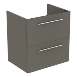 Ideal Standard I.life A Matt Quartz Grey Wall-Mounted Vanity Unit & Basin Set With 2 Chrome Effect Handle (W)600mm (H)630mm - thumbnail 5