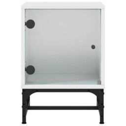 Berkfield Bedside Cabinet With Glass Door White 35X37X50 Cm - thumbnail 6
