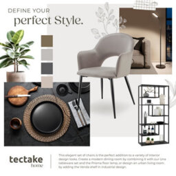 Tectake Set Of 6 Dining Chair Sasha- Padded Armchair In Velvet Look, Continuous Backrest  - Taupe - thumbnail 8