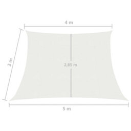 Berkfield Sunshade Sail 160 G/m2 White 4/5X3 M Hdpe - thumbnail 6
