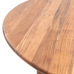 Xample Gallery Borden Acacia Round Dining Table - Solid Wood 4 Seater With Rich Brown Finish & Angled Legs, Modern Vintage Design - thumbnail 7