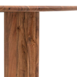 Xample Gallery Borden Acacia Round Dining Table - Solid Wood 4 Seater With Rich Brown Finish & Angled Legs, Modern Vintage Design - thumbnail 6