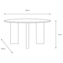 Xample Gallery Borden Acacia Round Dining Table - Solid Wood 4 Seater With Rich Brown Finish & Angled Legs, Modern Vintage Design - thumbnail 2