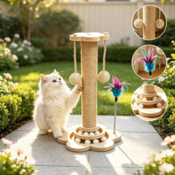1Pc Large Cat Tree Scratching Post Pet Climbing Tower Kitten Activity Centre Kitten - thumbnail 3