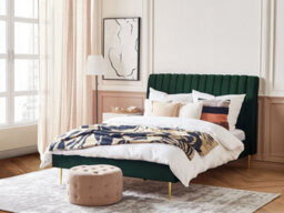 Beliani Bed Velvet Marville 140 X 200 Cm (Eu Double) Emerald Green - thumbnail 2