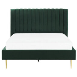 Beliani Bed Velvet Marville 140 X 200 Cm (Eu Double) Emerald Green - thumbnail 5