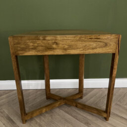 Elm Home And Garden Curved Hall Console Table Solid Wood Dark Oak Finish 76Cm High X 76Cm Wide X 40Cm Deep Fully Assembled - thumbnail 4