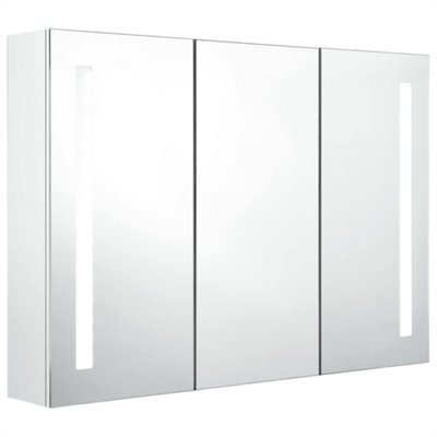 Berkfield Stylish Led Bathroom Mirror Cabinet 89X14X62 Cm Shining White - image 1