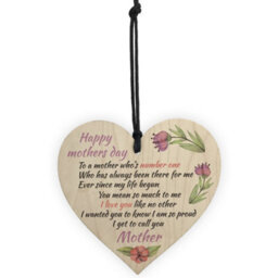 Red Ocean Happy Mothers Day Wooden Hanging Heart Sign Mothers Day Presents Mum Gifts - thumbnail 5