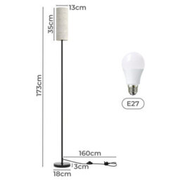 Emitto Led Floor Lamp Dimmable With Remote And Foot Switch Bulb Included - thumbnail 4