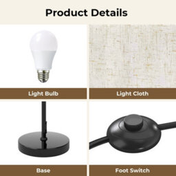 Emitto Led Floor Lamp Dimmable With Remote And Foot Switch Bulb Included - thumbnail 5