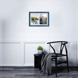 AK Frames 20X14 Navy Blue Classic Multi Photo Frame With White Mount - Holds 2 Apertures (2X) A4 Photos - thumbnail 3