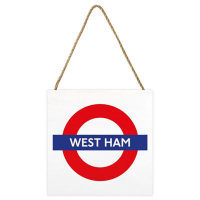 Transport For London West Ham Wooden Block White/red/blue (2.7Cm X 20Cm X 20Cm) - image 1