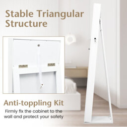 Costway 3-In-1 Jewelry Cabinet Full-Length Mirrored Jewelry Armoire Jewelry Organizer - thumbnail 6