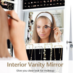 Costway 3-In-1 Jewelry Cabinet Full-Length Mirrored Jewelry Armoire Jewelry Organizer - thumbnail 5