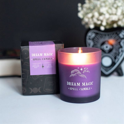Dream Magic Lavender & Chamomile Scented Candle Purple Glass Spell Candle - image 1