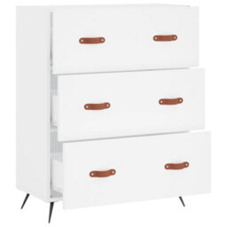 Berkfield Chest Of Drawers White 69.5X34X90 Cm Engineered Wood - thumbnail 6