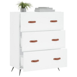 Berkfield Chest Of Drawers White 69.5X34X90 Cm Engineered Wood - thumbnail 4