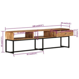 Berkfield Tv Cabinet 160X30X45 Cm Solid Wood Acacia - thumbnail 8