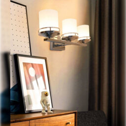Long Life Lamps Company Modern Indoor 3 Frosted Glass Sconce Chrome Ip44 Wall Light H3093 With Led G9 Warm White - thumbnail 6