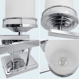 Long Life Lamps Company Modern Indoor 3 Frosted Glass Sconce Chrome Ip44 Wall Light H3093 With Led G9 Warm White - thumbnail 4
