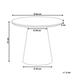 Wyld And Coco Nordicnest Coffee Table, Round Ash Veneer Top 60X51 Cm, Light Brown Mdf Base - thumbnail 3