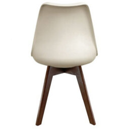 Fusion Living Soho Vanilla Plastic Dining Chair With Squared Dark Wood Legs - thumbnail 4