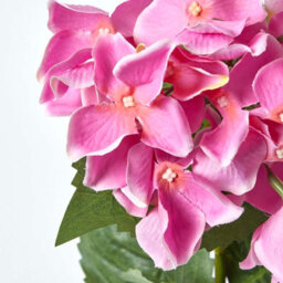Homescapes Artificial Pink Handcrafted Small Hydrangea Flower In Black Pot, 38 Cm - thumbnail 5