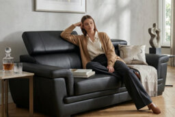 Genuine Leather White 3 Seater Sofa - thumbnail 7