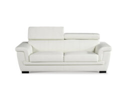 Genuine Leather White 3 Seater Sofa - thumbnail 1