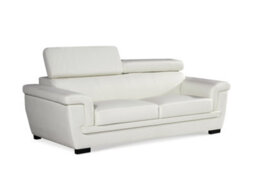 Genuine Leather White 3 Seater Sofa - thumbnail 4